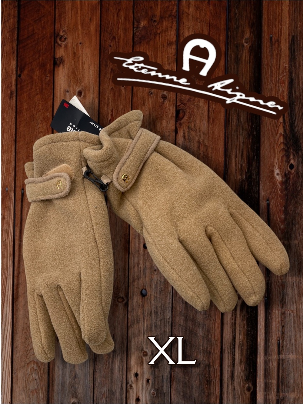 NWT Etienne Aigner Thinsulate Fleece Gloves Size XL Vintage
